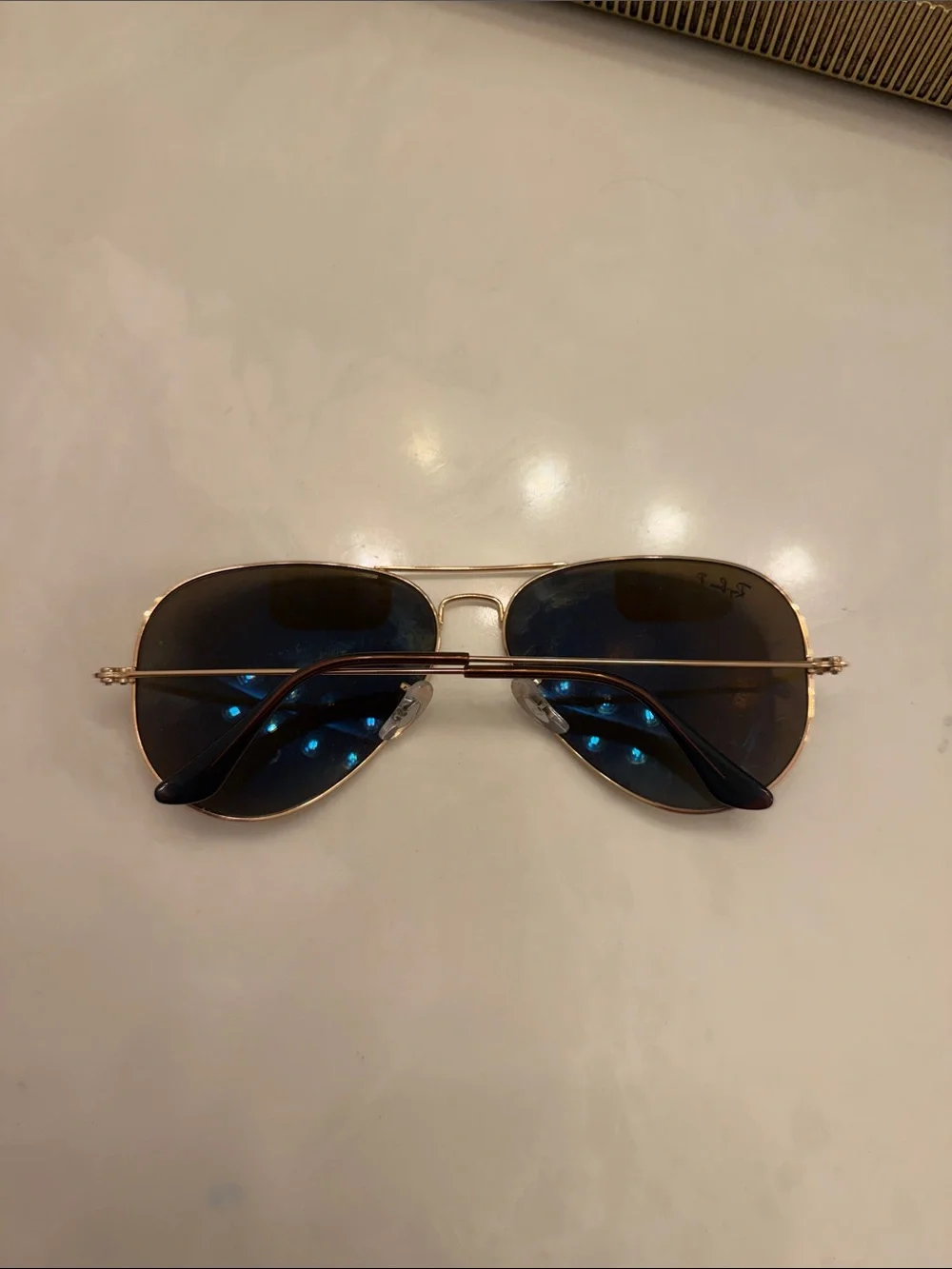 Ray-Ban Aviator Polarized Sunglasses - Brown Lenses with Gold Frame
